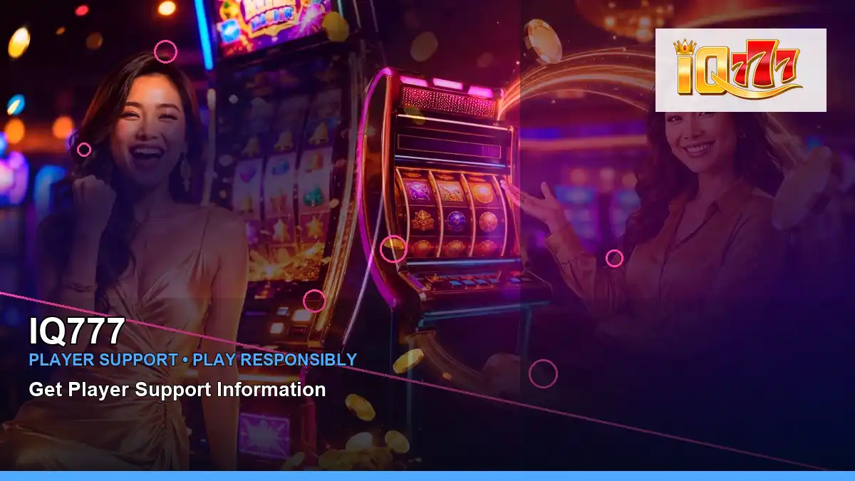 IQ777 neon jackpot slot games featuring an adult Filipina casino host with a left close-up composition