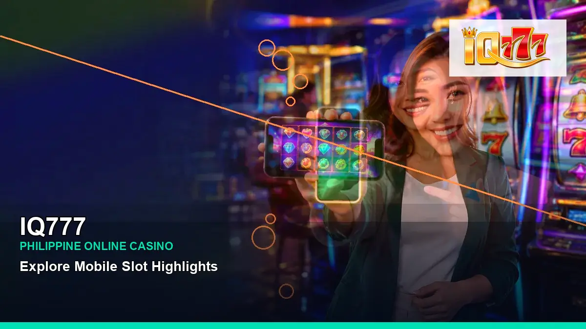 IQ777 casino cashback rewards featuring an adult Filipina casino host with a wide-action composition — view 2